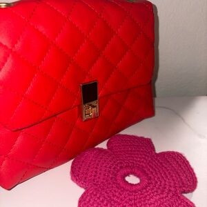 Small Red Quilted Handbag